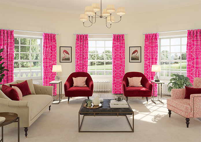 Bamboo Brights, Cerise - Made To Measure Curtains - Image 14